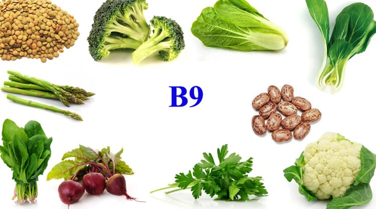 vitamin B9 i produkter til potens